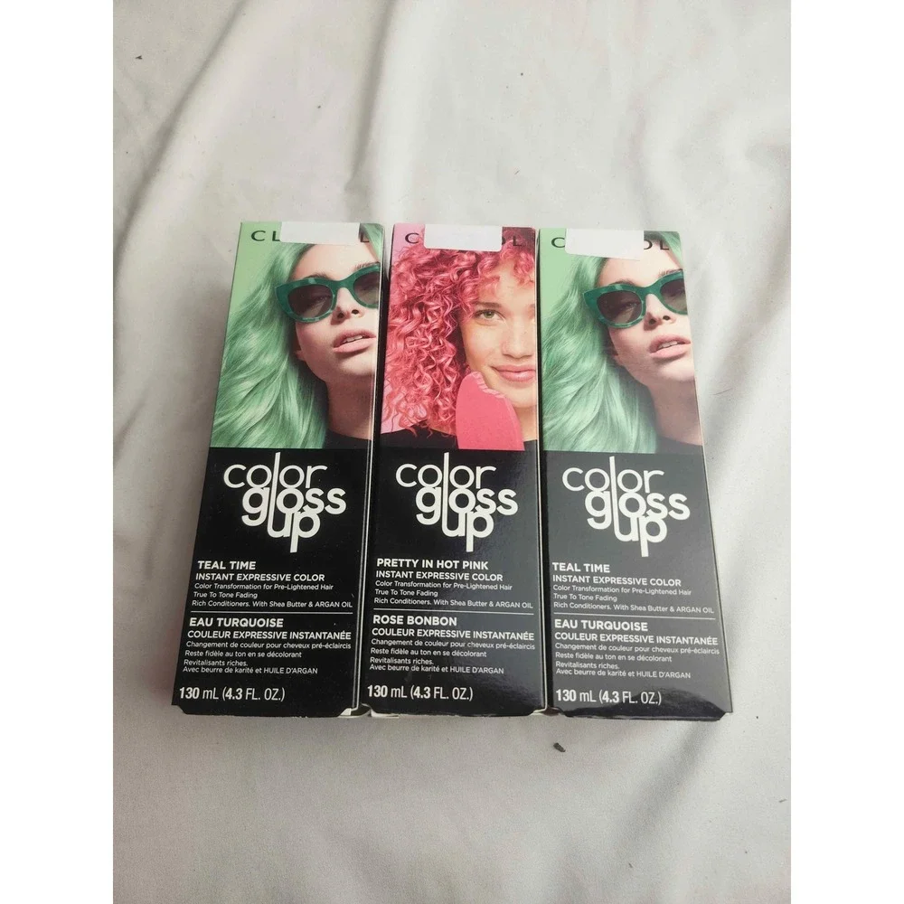 Clairol Color Gloss Up Teal Time & Pretty In Hot Pink Temporary Hair Color 3 ct